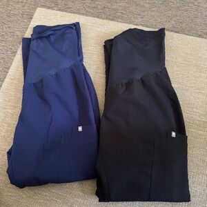 Set of  Figs Maternity Navy and Black Bottoms